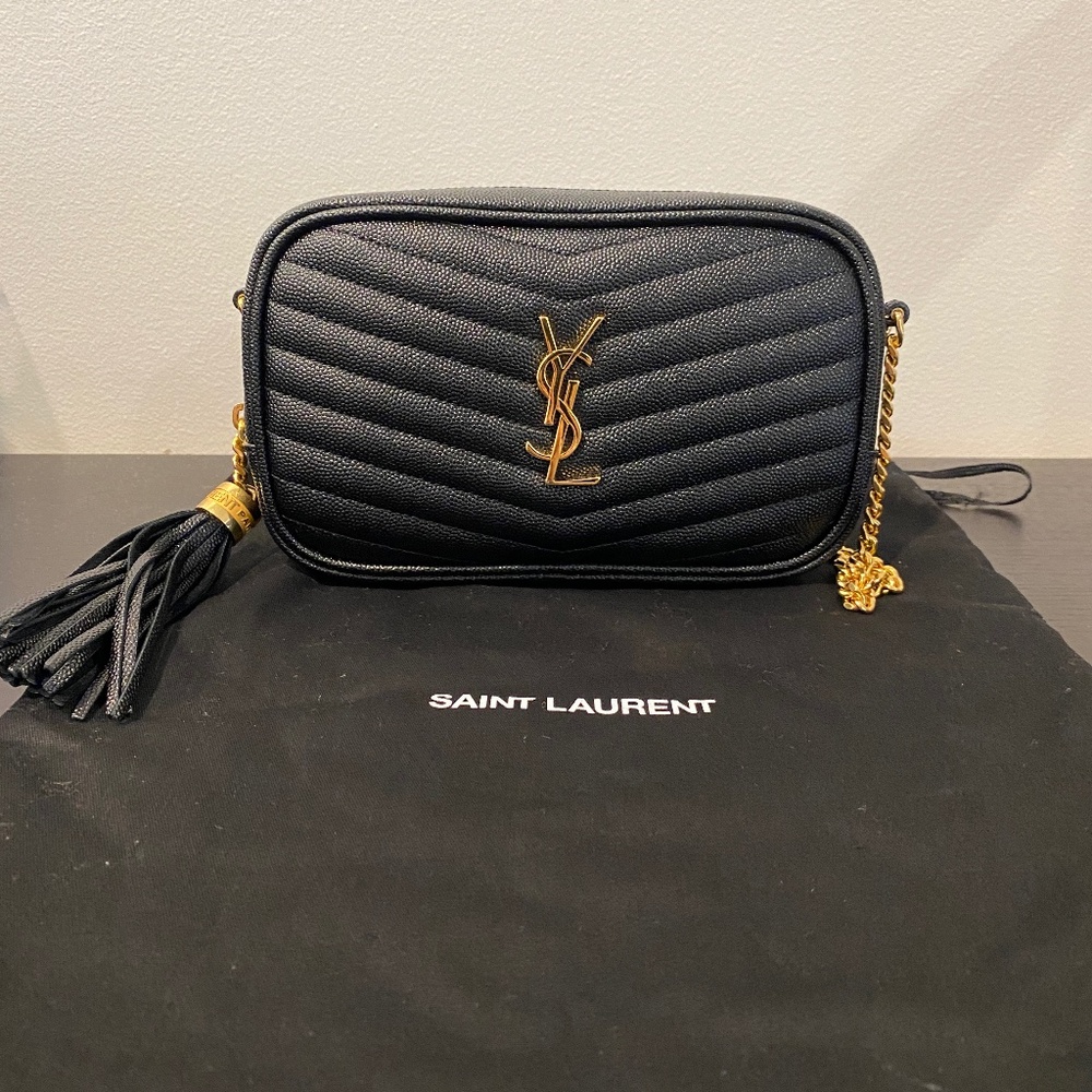 *AUTHENTIC * YVES SAINT LAURENT (YSL) MINI LOU IN QUILTED LEATHER